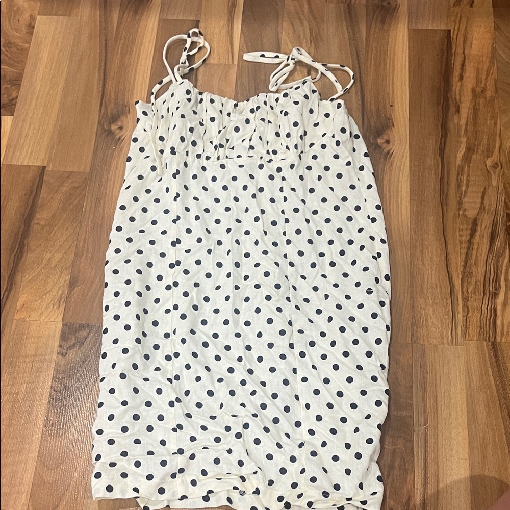 Monteau White and Black Polka Dot Mini Dress